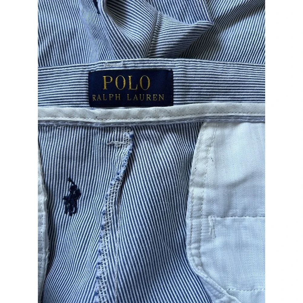 Polo Ralph Lauren Men's Navy White Stripe Pony All Over Shorts Preppy Classic 32